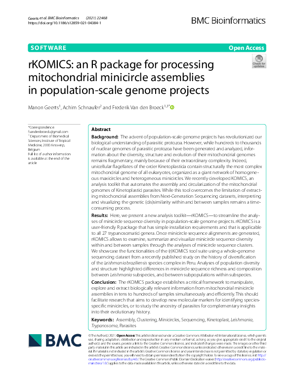 (PDF) rKOMICS: an R package for processing mitochondrial minicircle ...