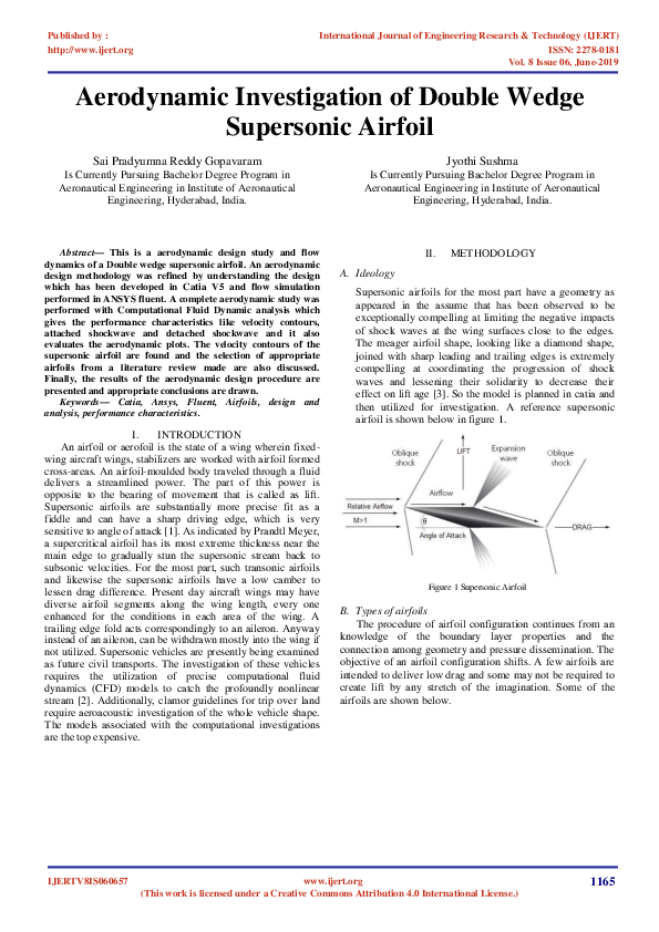 (PDF) Aerodynamic Investigation of Double Wedge Supersonic Airfoil