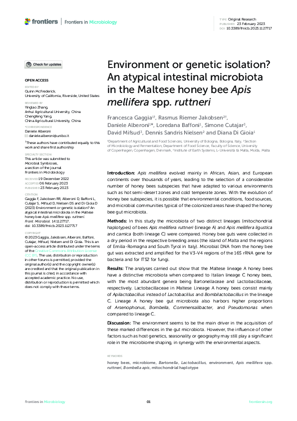 (PDF) Environment or genetic isolation? An atypical intestinal ...