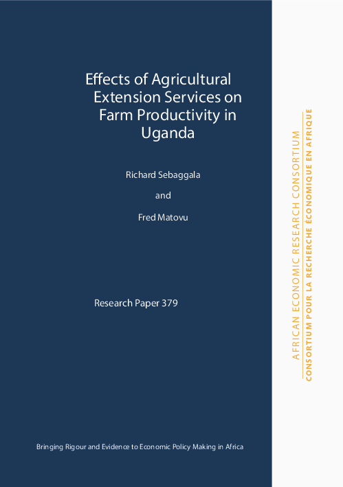 (PDF) Effects of Agricultural Extension Services on Farm Productivity ...