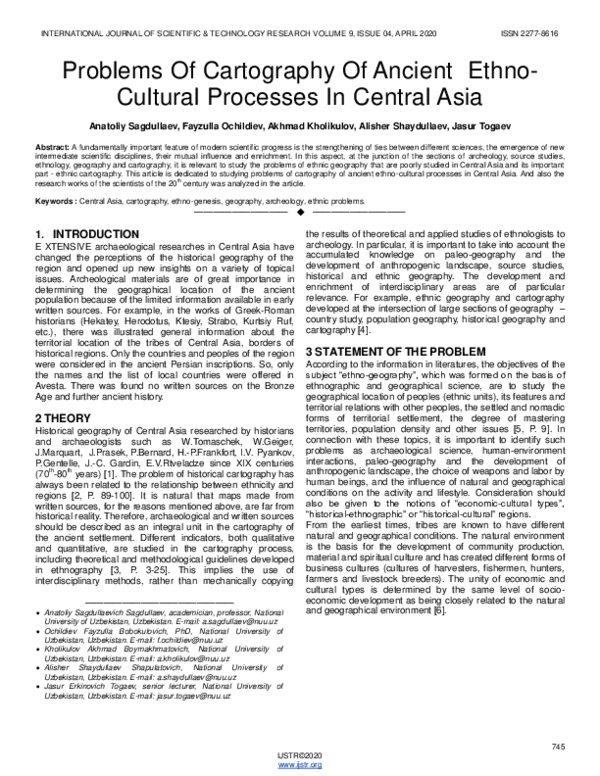 (PDF) Problems Of Cartography Of Ancient Ethno-Cultural Processes In ...