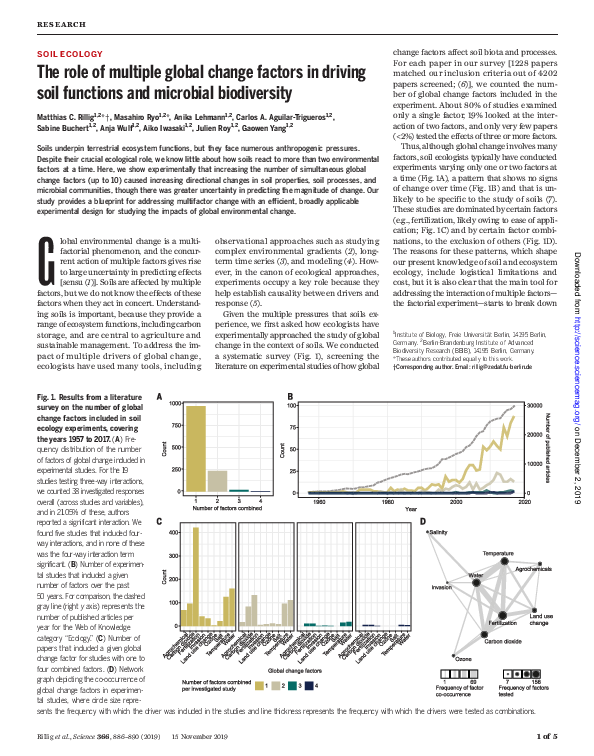 (PDF) The role of multiple global change factors in driving soil ...
