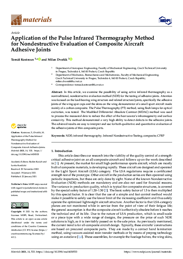 (PDF) Application of the Pulse Infrared Thermography Method for ...