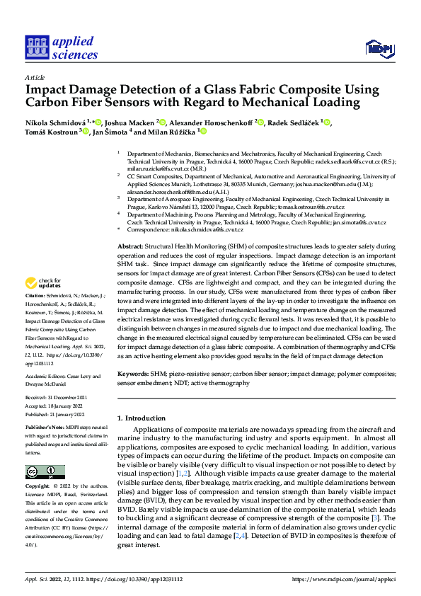 (PDF) Impact Damage Detection of a Glass Fabric Composite Using Carbon ...