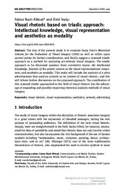 (PDF) Visual rhetoric based on triadic approach: Intellectual knowledge ...
