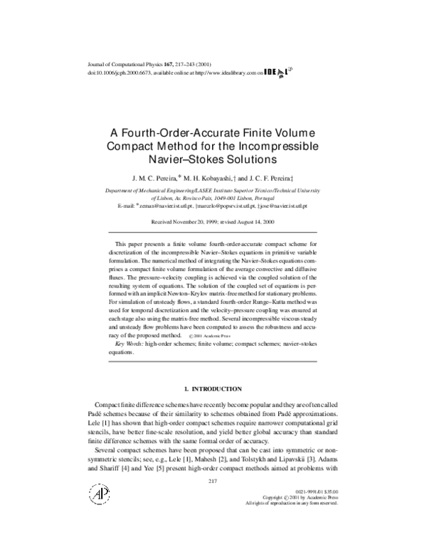 (PDF) A Fourth-Order-Accurate Finite Volume Compact Method for the ...