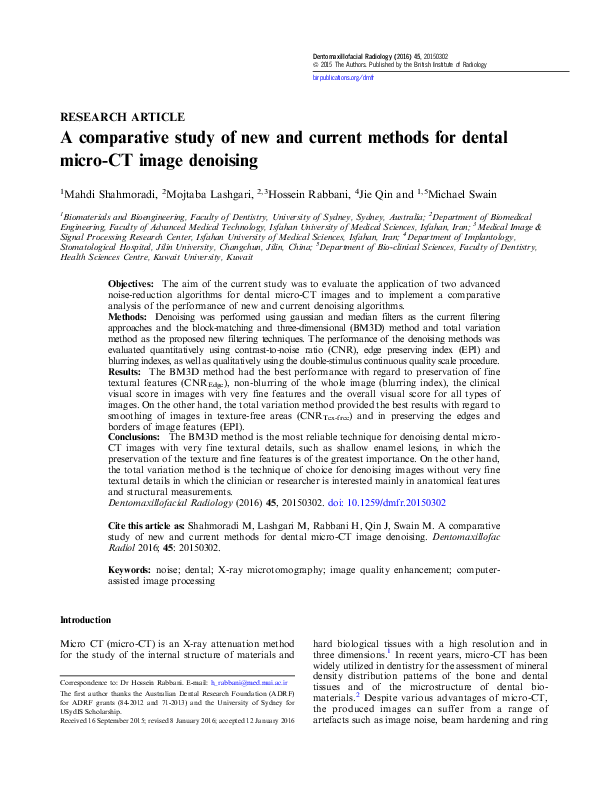 (PDF) A comparative study of new and current methods for dental micro ...
