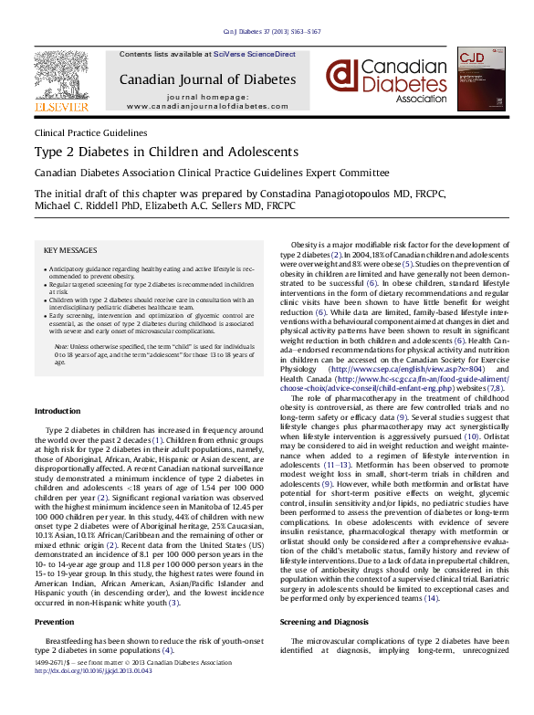 (PDF) Type 2 Diabetes in Children and Adolescents