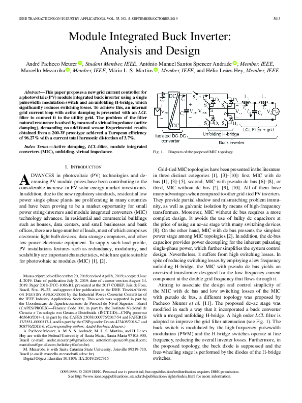 (PDF) Module Integrated Buck Inverter: Analysis and Design