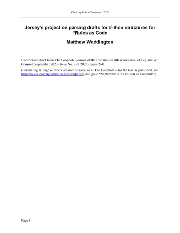 (PDF) Jersey's project on parsing drafts for if-then structures for ...