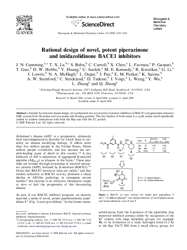 (PDF) Rational design of novel, potent piperazinone and imidazolidinone ...