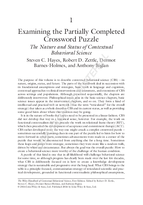 (PDF) Examining the Partially Completed Crossword Puzzle
