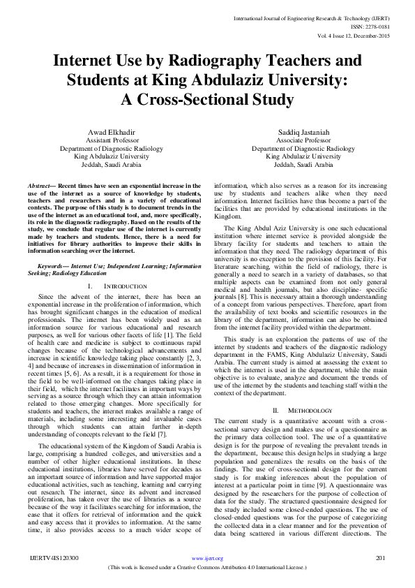 (PDF) Internet Use by Radiography Teachers and Students at King ...
