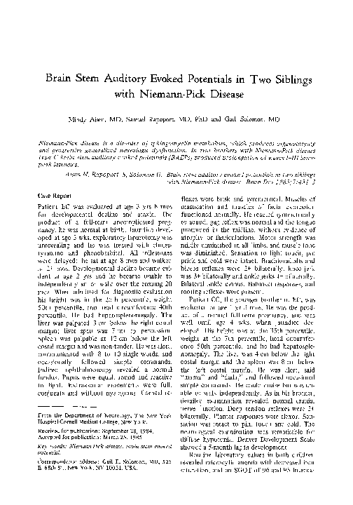 (PDF) Brain stem auditory evoked potentials in two siblings with ...