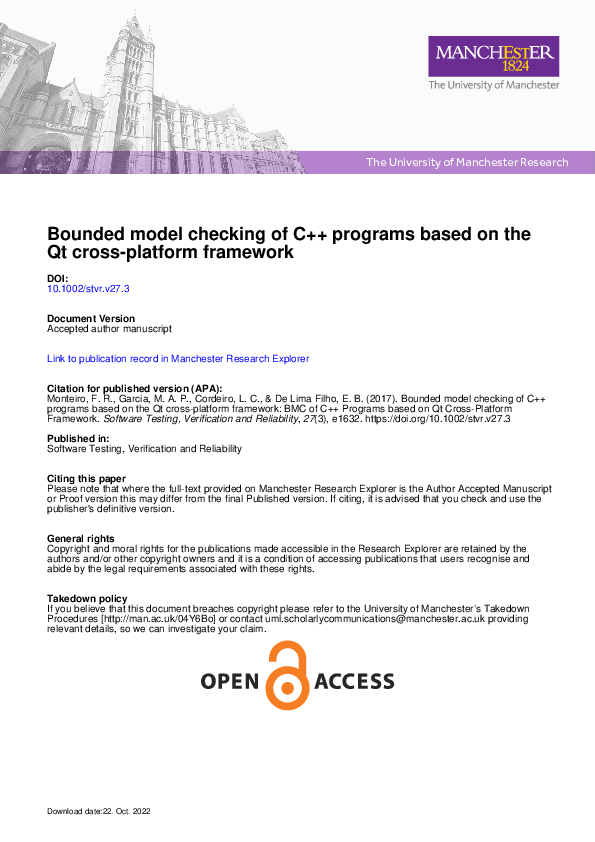 (PDF) Bounded model checking of C++ programs based on the Qt cross ...
