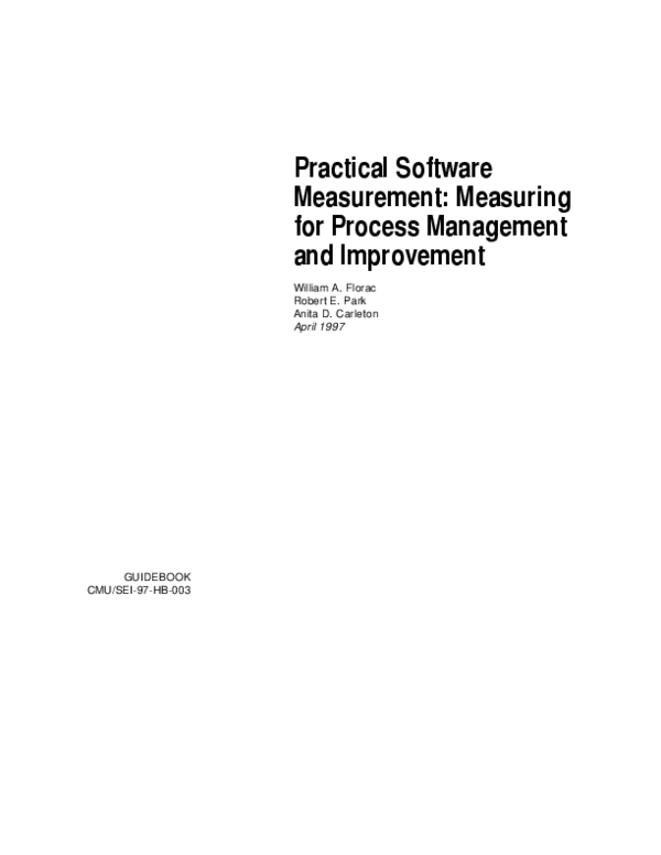 (PDF) Practical Software Measurement: Measuring for Process Management ...