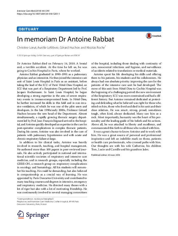 (PDF) In memoriam Dr Antoine Rabbat