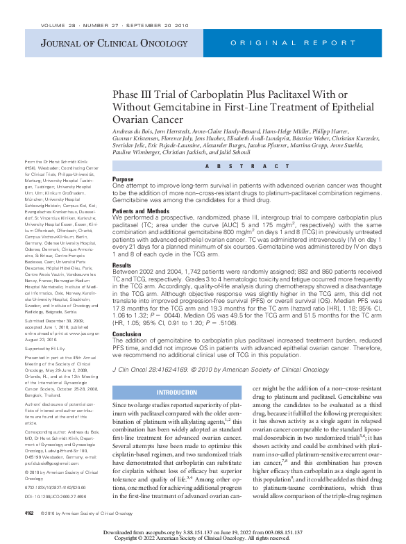 (PDF) Phase III Trial of Carboplatin Plus Paclitaxel With or Without ...