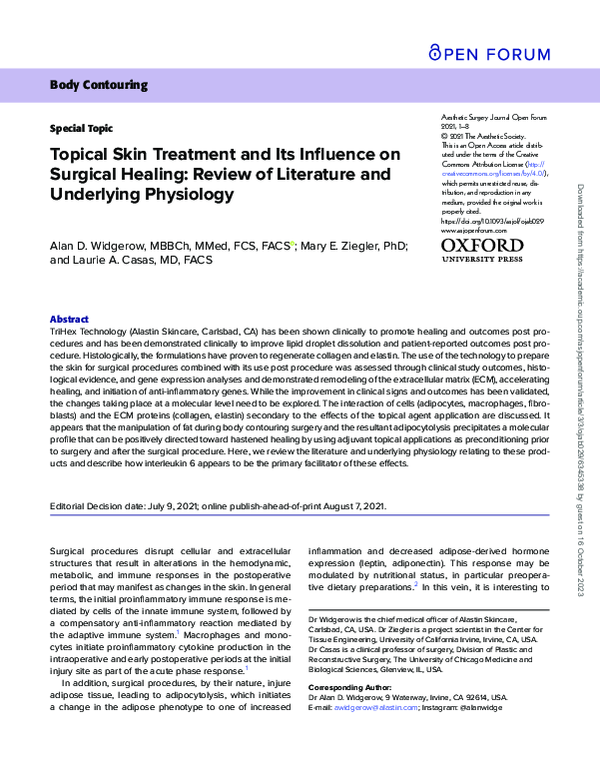 (PDF) Topical Skin Treatment and Its Influence on Surgical Healing ...