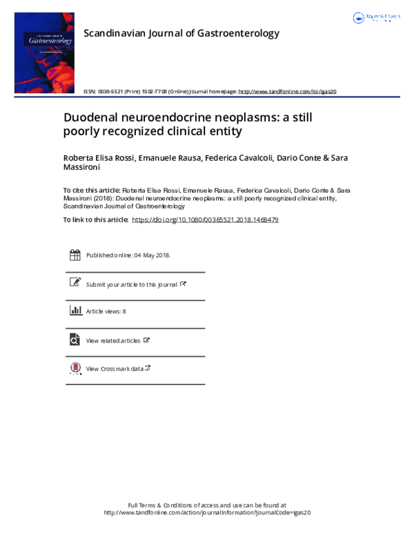 (PDF) Duodenal neuroendocrine neoplasms: a still poorly recognized ...