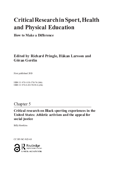 (PDF) Critical Research in Sport, Health and Physical Education