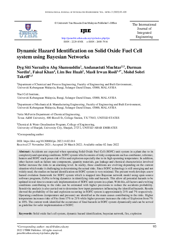 (PDF) Dynamic Hazard Identification on Solid Oxide Fuel Cell system ...