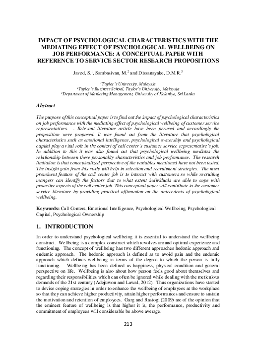 (PDF) Impact of Psychological Characteristics with the Mediating Effect ...