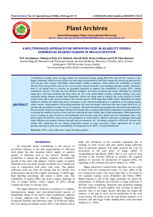 (PDF) A Multipronged Approach for Improving Seed Availability During ...