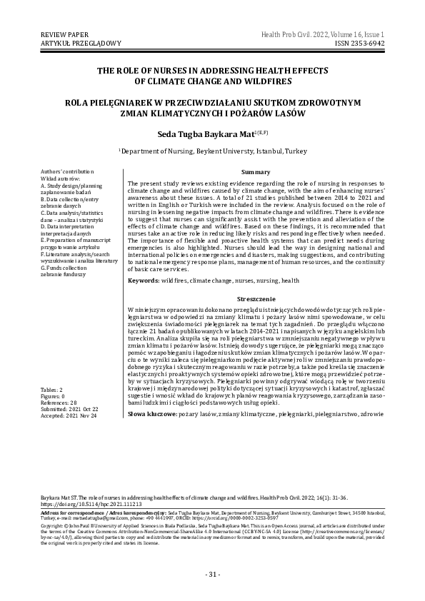 (PDF) The Role of Nurses in Addressing Health Effects of Climate Change ...