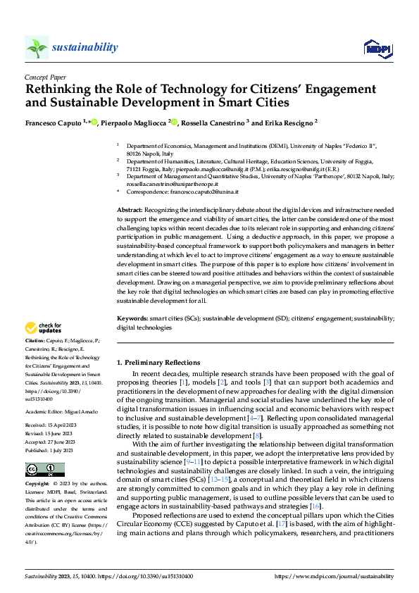 (PDF) Rethinking the Role of Technology for Citizens’ Engagement and ...