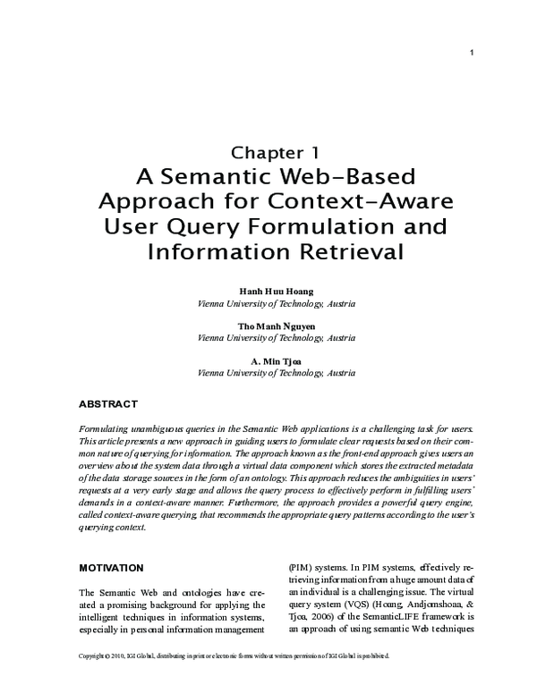 (PDF) A Semantic Web-based Approach for Context-Aware User Query ...