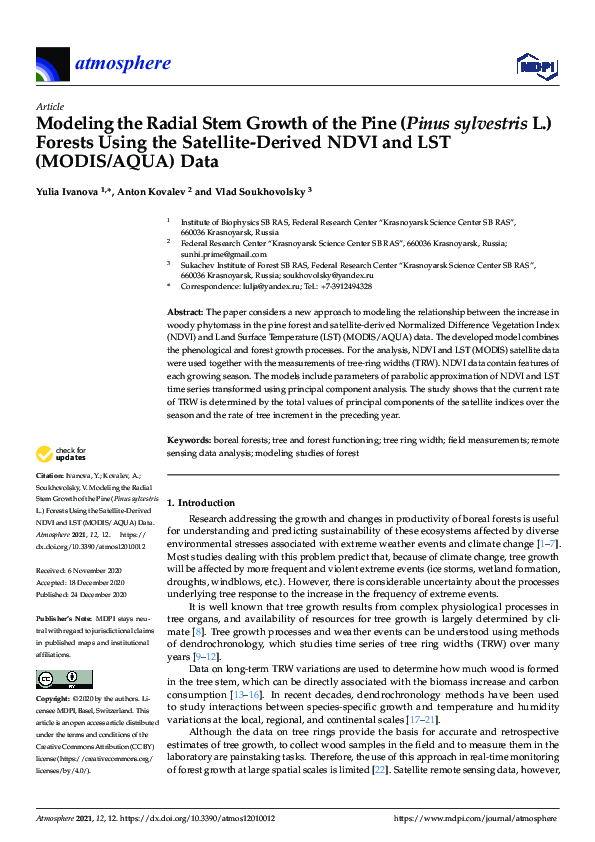 (PDF) Modeling the Radial Stem Growth of the Pine (Pinus sylvestris L ...