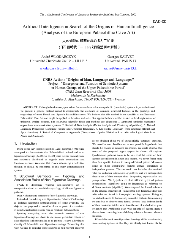 (PDF) Artificial Intelligence in Search of the Origins Human Intelligence