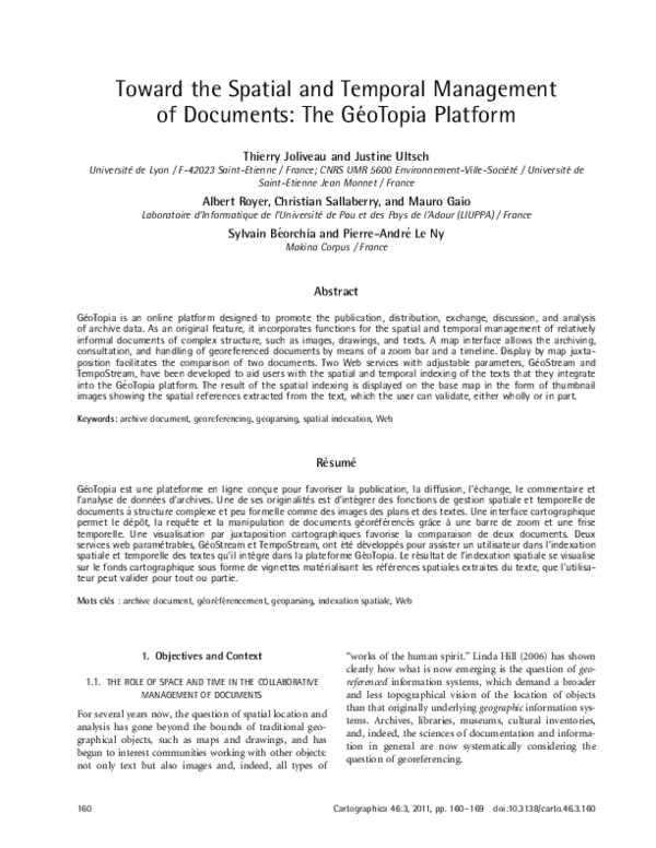 (PDF) Toward the Spatial and Temporal Management of Documents: The ...