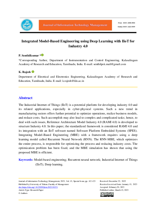 (PDF) Integrated Model-Based Engineering using Deep Learning with IIoT ...