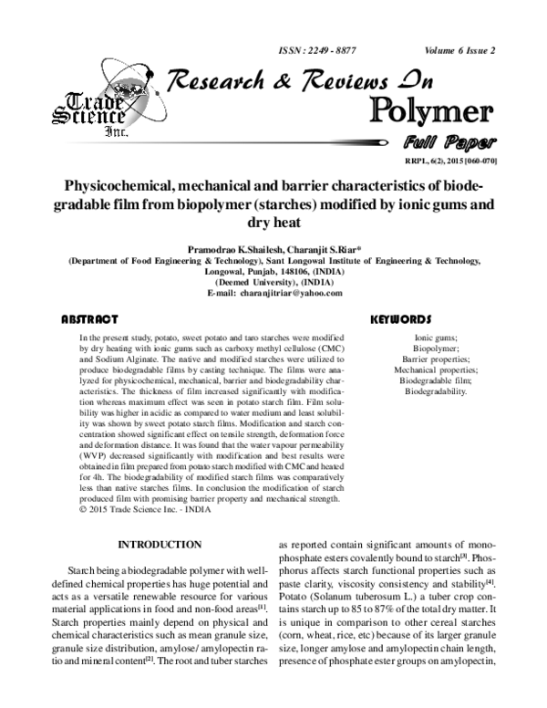 (PDF) Full Paper Physicochemical, mechanical and barrier ...