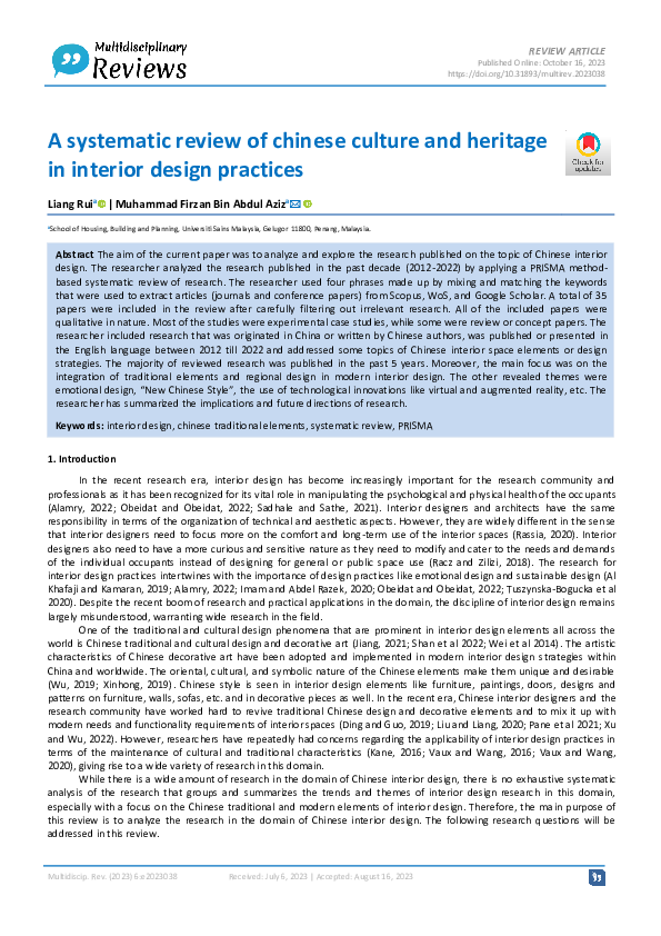 (PDF) A systematic review of chinese culture and heritage in interior ...