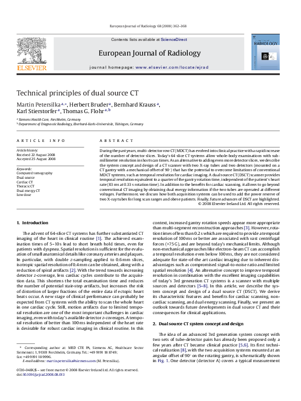 (PDF) Technical principles of dual source CT