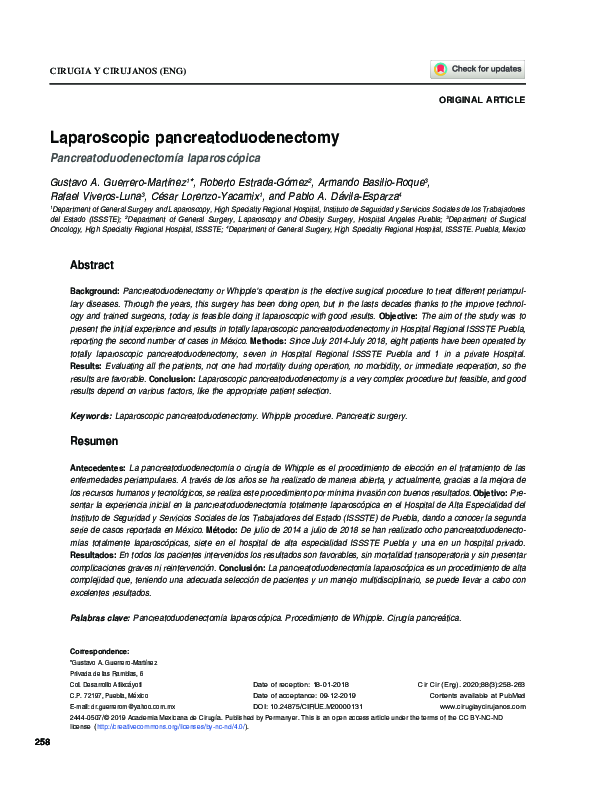 (PDF) Laparoscopic pancreatoduodenectomy