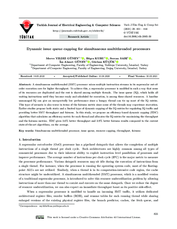 (PDF) Dynamic issue queue capping for simultaneous multithreaded processors
