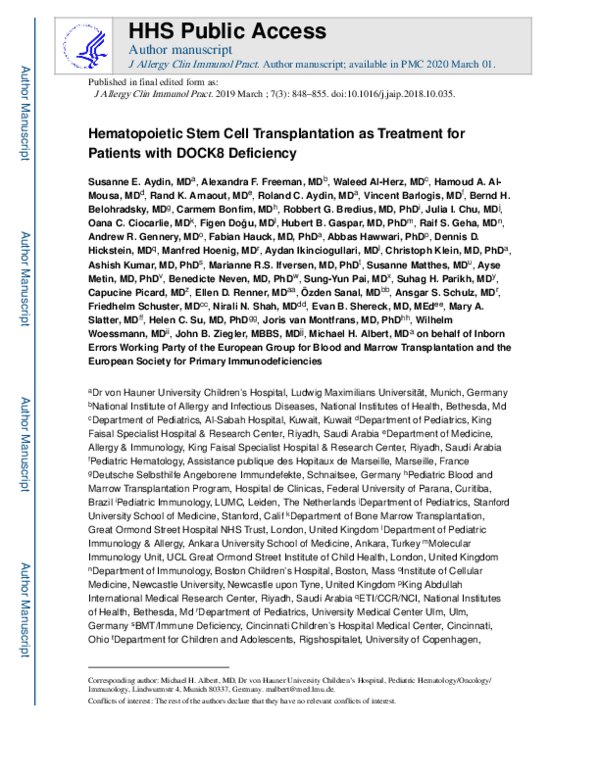 (PDF) Hematopoietic Stem Cell Transplantation as Treatment for Patients ...