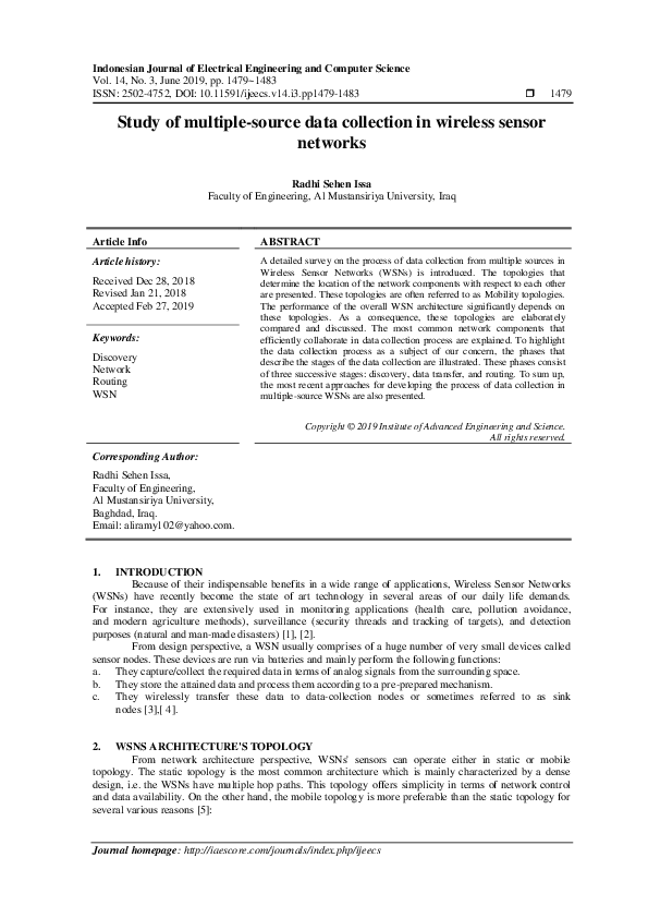 (PDF) Study of multiple-source data collection in wireless sensor networks