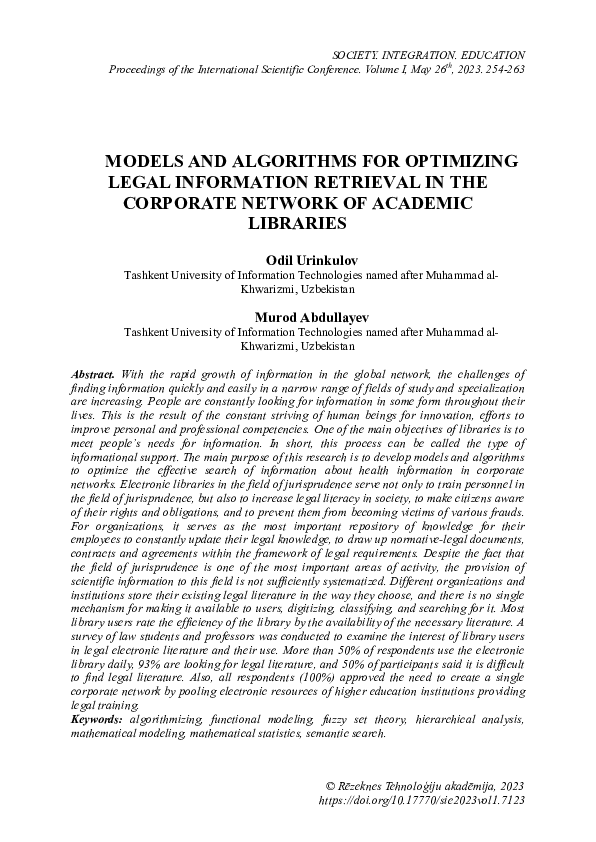 (PDF) Models and Algorithms for Optimizing Legal Information Retrieval ...