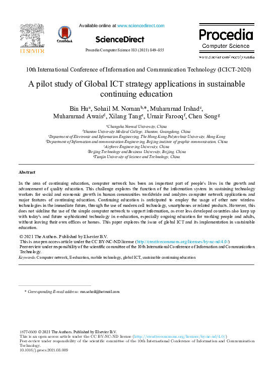 (PDF) A pilot study of Global ICT strategy applications in sustainable ...