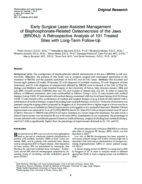 (PDF) Early Surgical Laser-Assisted Management of Bisphosphonate ...