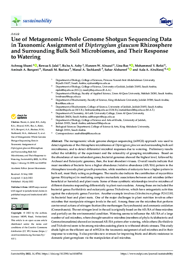 (PDF) Use of Metagenomic Whole Genome Shotgun Sequencing Data in ...