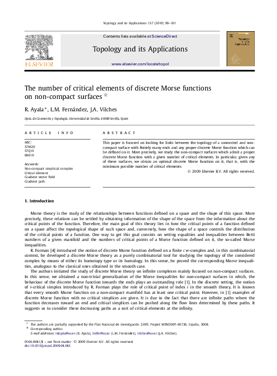 (PDF) The number of critical elements of discrete Morse functions on ...