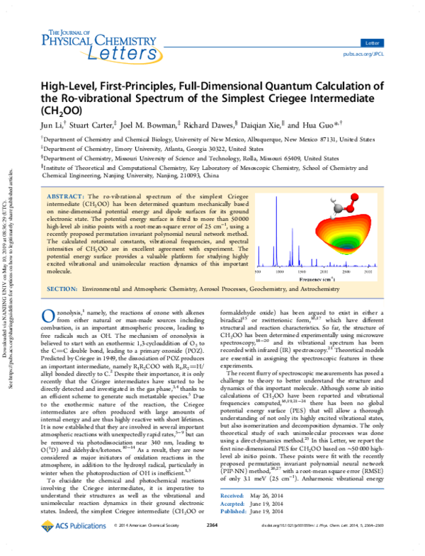 (PDF) High-Level, First-Principles, Full-Dimensional Quantum ...