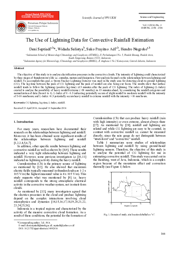 (PDF) Estimation of Convective Rainfall from Lightning Observations