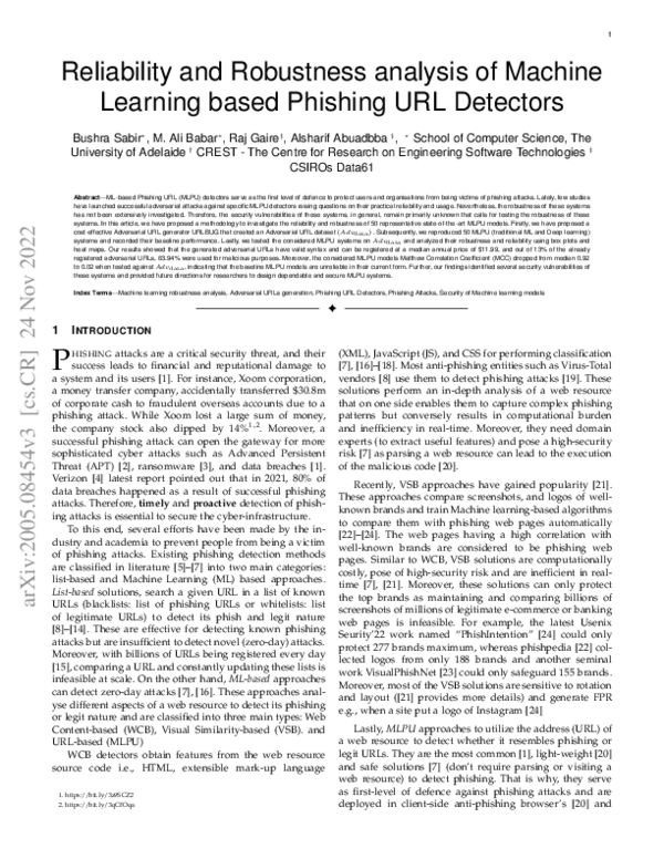 (PDF) Reliability and Robustness analysis of Machine Learning based ...